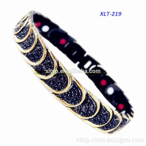 Wholesale Black Color Men Titanium magnetic bracelet
